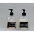 2 Pack 16 Ounce Refillable Soap Dispensers With Designer Waterproof Labels (2)